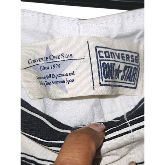 Converse One Star Nautical Stripe Linen/Cotton Low Rise FitNFlare Pants Size 10* - Picture 2 of 4